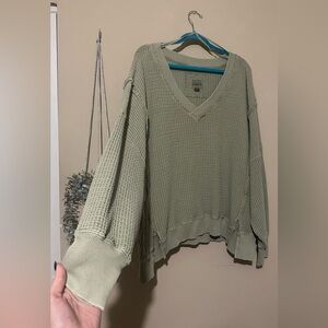 Medium oversized V-Neck Sweater - Green